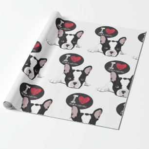 Papier Cadeau I Love French Bulldog