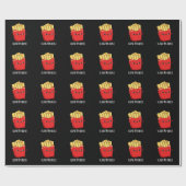 Papier Cadeau I Love Fry-Days Funny French Fries Pun Dark BG (Plat)