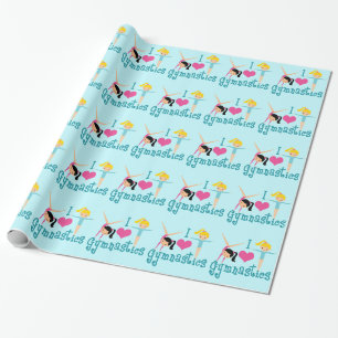 Papier Cadeau I Love Gymnastique mignonne Gymnaste
