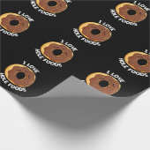 Papier Cadeau I Love Hole Foods Funny Donut Pun Dark BG (Coin)