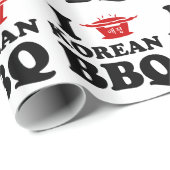 Papier Cadeau I Love Korean BBQ (고 기 구 이) (Coin rond)