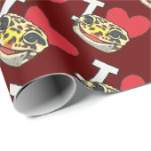 Papier Cadeau I Love Leopard Geckos (Coin rond)