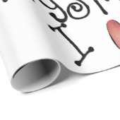 Papier Cadeau I Love Monkeys Cute Handwritten Typography (Coin rond)