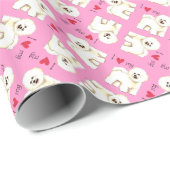 Papier Cadeau I Love my Bichon Frise (Coin rond)