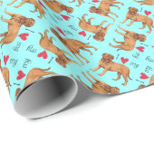 Papier Cadeau I Love my Dogue de Bordeaux (Coin rond)
