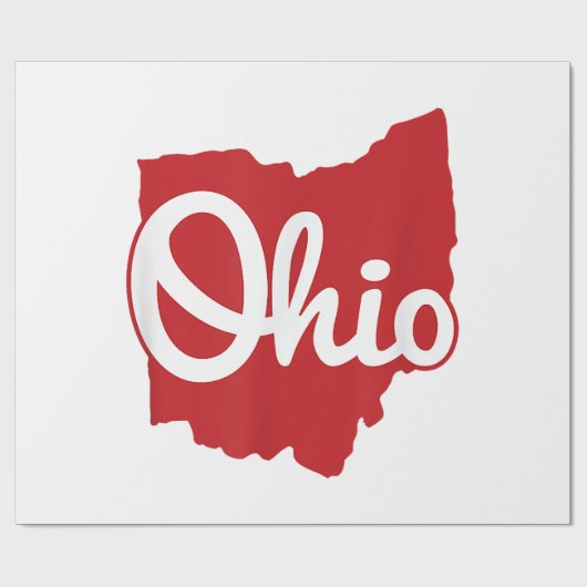Papier Cadeau I love My Ohio Home Script Ohio (Plat)