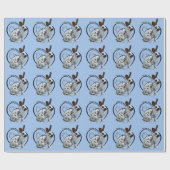 Papier Cadeau I Love Rabbits Wrapping Paper (Bleu clair) (Plat)