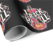 Papier Cadeau I Love Rock N Roll Guitare Électrique Peinture (Coin rond)