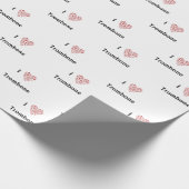 Papier Cadeau I Love Trombone Red Heart of Music Notes (Coin)