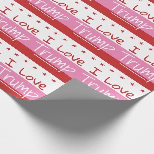 Papier Cadeau I Love Trump ... pour le président Pink Wrapping P (Coin)