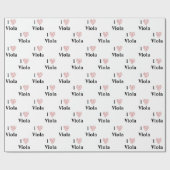 Papier Cadeau I Love Viola Alto Clef Red Heart of Music Notes (Plat)