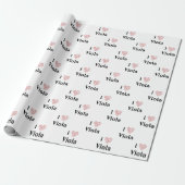 Papier Cadeau I Love Viola Alto Clef Red Heart of Music Notes (Déroulé)