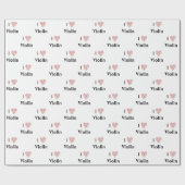 Papier Cadeau I Love Violin Red Heart of Music Notes (Plat)