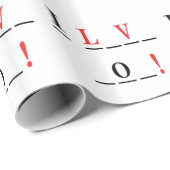 Papier Cadeau I Love You-Hangman Style par Shirley Taylor (Coin rond)