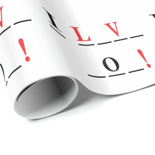 Papier Cadeau I Love You-Hangman Style par Shirley Taylor (Coin rond)