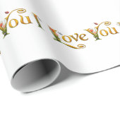 Papier Cadeau "I Love You Matte Wrapping Paper- Elegant & Lovely (Coin rond)