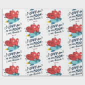 Papier Cadeau I love you to the moon and back (Plat)