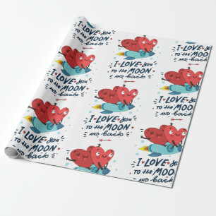 Papier Cadeau I love you to the moon and back