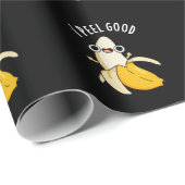Papier Cadeau I Peel Good Funny Fruit Banana Pun Dark BG (Coin rond)