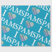 Papier Cadeau I Spam Teal Ombre de coeur (Plat)