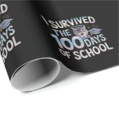 Papier Cadeau I Survived the 100 Days of School - Celebrate 100 (Coin rond)