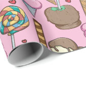 Papier Cadeau Ice cream pattern | Lollies pattern | lollipop 26 (Coin rond)