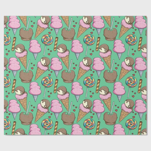 Papier Cadeau Ice cream pattern | Lollies pattern | lollipop 29 (Plat)