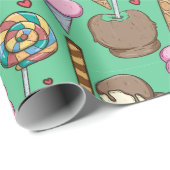 Papier Cadeau Ice cream pattern | Lollies pattern | lollipop 29 (Coin rond)
