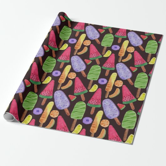 Papier Cadeau Ice cream pattern | Lollies pattern | lollipop 4 (Déroulé)