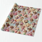 Papier Cadeau Ice Cream Sundae Wrapping Paper (Déroulé)