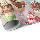 Papier Cadeau Ice Cream Sundae Wrapping Paper (Coin rond)