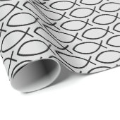 Papier Cadeau Ichthys Christian Symbol Pattern (Coin rond)