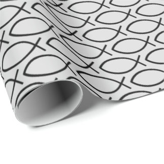 Papier Cadeau Ichthys Christian Symbol Pattern