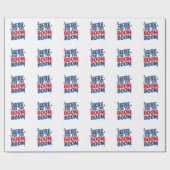 Papier Cadeau Ici pour le Boom 4 juillet Patriotic (Plat)