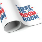 Papier Cadeau Ici pour le Boom 4 juillet Patriotic (Coin rond)