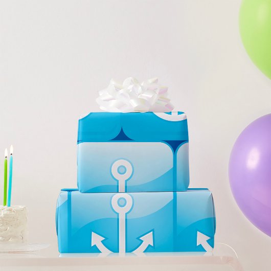 Papier Cadeau Icône Ancre bleue marine moderne