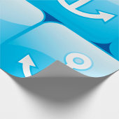 Papier Cadeau Icône Ancre bleue marine moderne