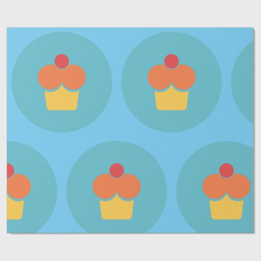 Papier Cadeau Icône Cupcake (Plat)