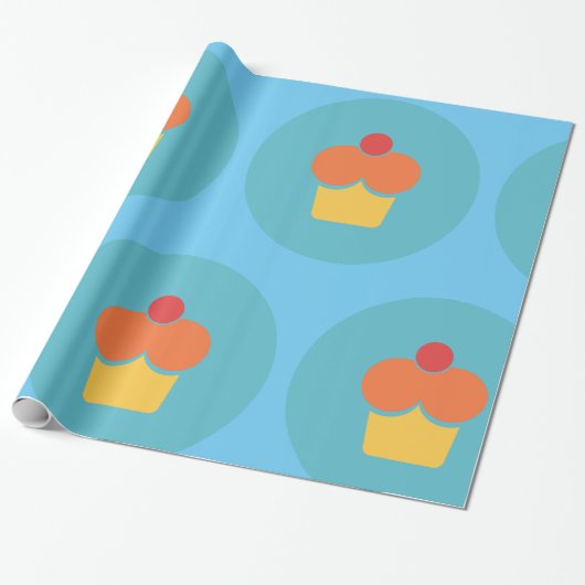 Papier Cadeau Icône Cupcake (Déroulé)