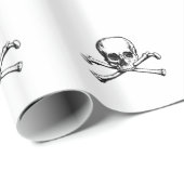 Papier Cadeau Icône de crâne et de pirate d'os croisés (Coin rond)