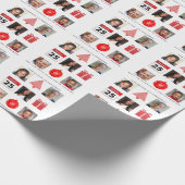 Papier Cadeau Icône de Noël PHOTO COLLAGE Cadeau Moderne (Coin)