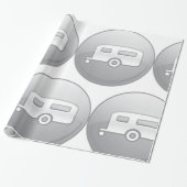 Papier Cadeau Icône de remorque de campeur argenté Minimaliste V (Déroulé)
