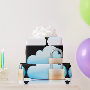 Papier Cadeau Icône de stockage cloud sécurisé avec cadenas