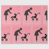 Papier Cadeau Icône Mère Et Enfant (Plat)