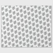 Papier Cadeau Icône noir et blanc de maïs doux (Plat)