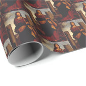 Papier Cadeau Icône sacrée de Sainte-Barbe Graphisme (Coin rond)