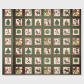 Papier Cadeau Icônes classiques de collage de Noël (Plat)