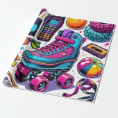 Papier Cadeau Icônes de culture pop des années 80 (Déroulé)