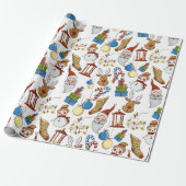 Papier Cadeau Icônes de dessin à thème de Noël | Vacances (Déroulé)