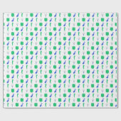 Papier Cadeau Icônes de golf bleu et vert (Plat)